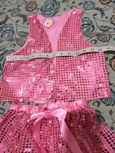 Pink Sequin Mini Skirt And Vascoat