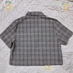 Plaid Cropped Blouse