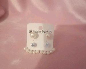 Pearl Back Crystal Stud Earrings