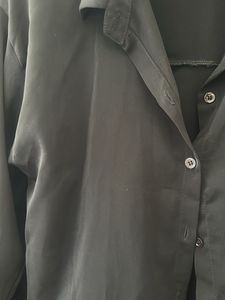 Black Button-Down Top
