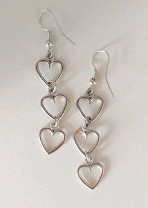 2 Pair Heart Drop Earrings