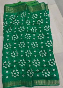 Beautiful Brand New Green Poly Cotton Saree