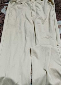 Beige Straight Fit Pants