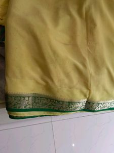 Coin Drop!!! Lemon Yellow Saree With Blouse