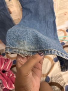 hand painted Bow Denim Jeans
