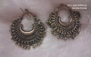Oxidized Silver Maang Tikka With Earings