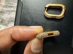 Gold Pave Huggie Earrings