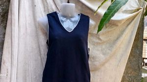 481212. Navy Sleeveless Dress
