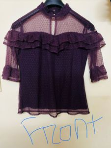 Elegant Purple Ruffle Top