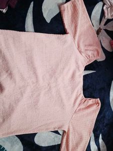 Cute Peach Flutter Sleeve Top