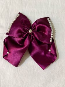 Burgundy Bow Hair Clip (each price)