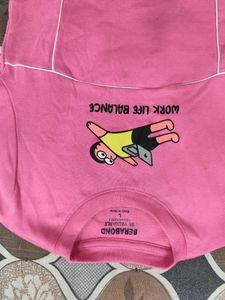 Women Pink Graphic Crop Tee