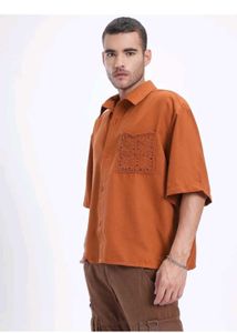 Men Oversized Fit Solid Casual Shirt