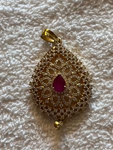 Gold and Ruby Stud Earrings