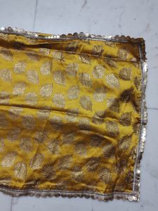 Elegant Yellow Brocade kurti