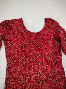 Red Slit Kurthi