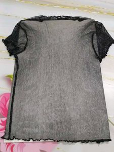 (1100)Sheer Black Top
