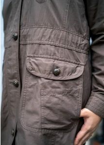 Vintage Brown Coat with Victorian Button Style