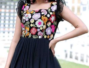 Floral Embroidered Gown