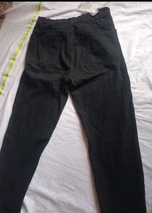High Waist Straight Roadster Branded Black Jeans