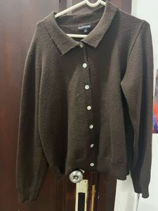 PLT Brown knit cardigan