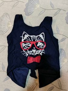 Cute Cat Graphic Backless Tank Top