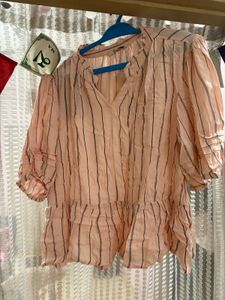 Striped Ruffle Blouse