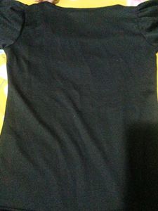 Black Puff Sleeve Top