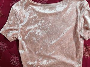 Peach Velvet Crop Top