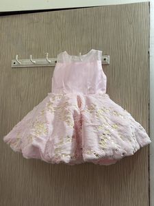 Partywear Girls Pink Dress/ Frock With Jacket