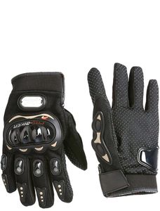 Probiker Synthetic Leather Motorcycle Gloves (Black, L)Product details  Brand - ProbikerMaterial -Faux LeatherSize-LSportAuto RacingAge Range (Description)AdultColour -Black