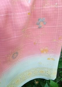 Georgette Saree with Stitched Blouse - Peach