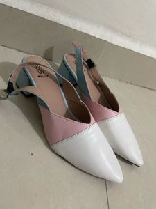 Chic Pastel Colorblock Block Heel Slingbacks