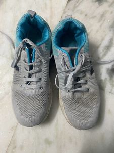 Grey Blue Colour Sports Shoes Good Condition