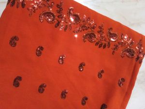 Orange Sequence Saree