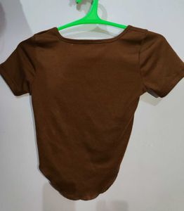 Brown Aesthetic Y2k Top