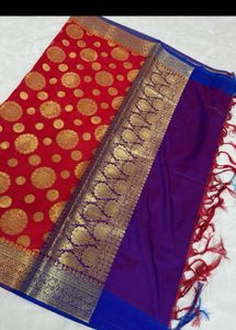 Brand new bright red banarasi dupatta