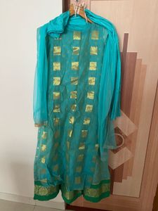 Teal &amp; Gold Salwar Suit