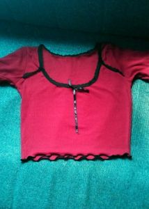 Cat Graphic And Bow Crop Tops