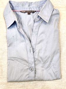 Cute Light Blue Button-Up Shirt