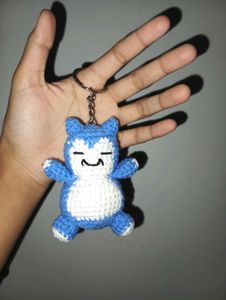 Crochet Snorlax Keychain