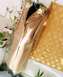 Very Shiny Fabric Full Length Suede Leather