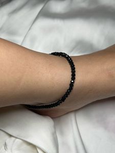 Black Beaded Anklet