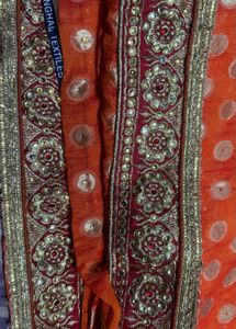 Orange Embellished Saree