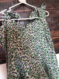 Floral Midi Dress with Tie Straps