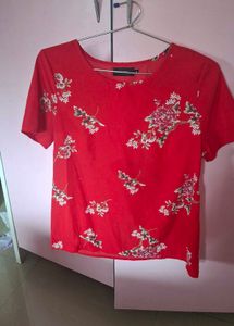 Floral Red Top