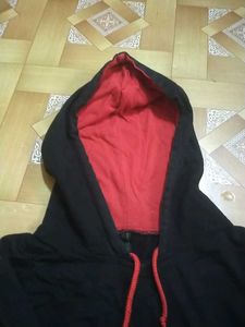 Black &amp; Red Contrast Hoodie