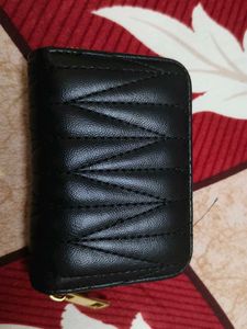 Quilted Black Card Holder