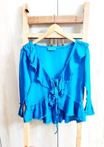Blue Cotton Top Size-34