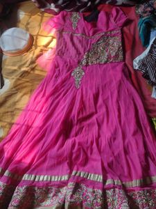 Pink Embroidered Anarkali Kurta
